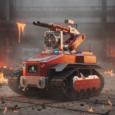 High Temperature Fire Fighting Robot with 1100°C Resistance, 30 Minutes Operation, and 1000m Remote Control