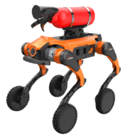Dörtlü İner gazlı yangın söndürme robot köpeği keşif, denetim, güvenlik ve acil durumlara hızlı bir şekilde adapte olabilir